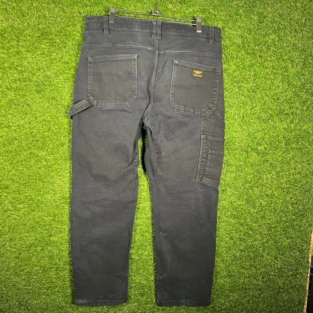 Caterpillar CAT Mens Work Pants Black Double Knee Carpenter Utility‎ 36x30